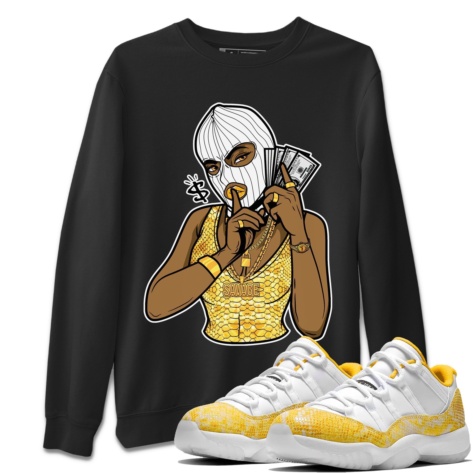Gangster Women Unisex Tops - Air Jordan 11 Yellow Python