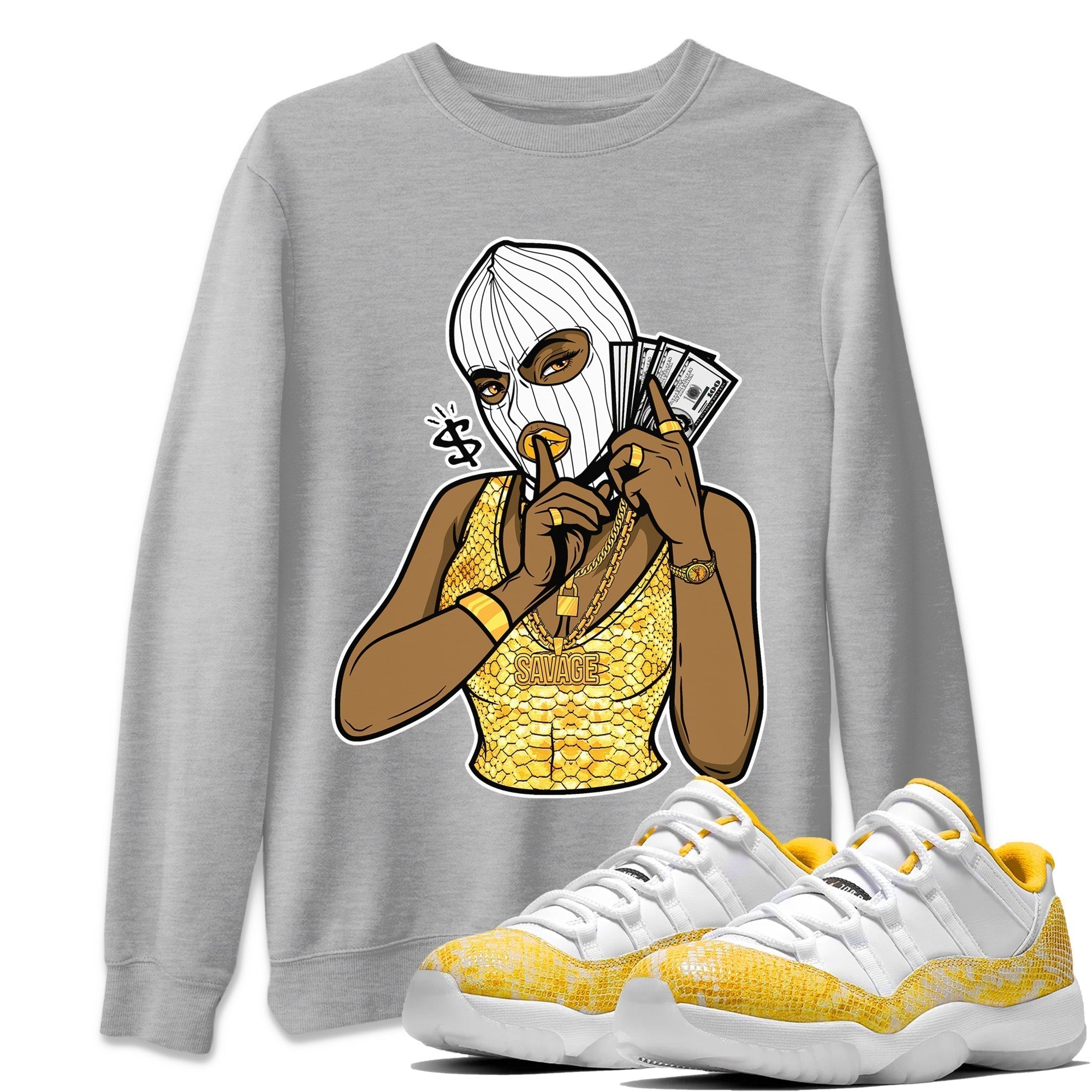 Gangster Women Unisex Tops - Air Jordan 11 Yellow Python