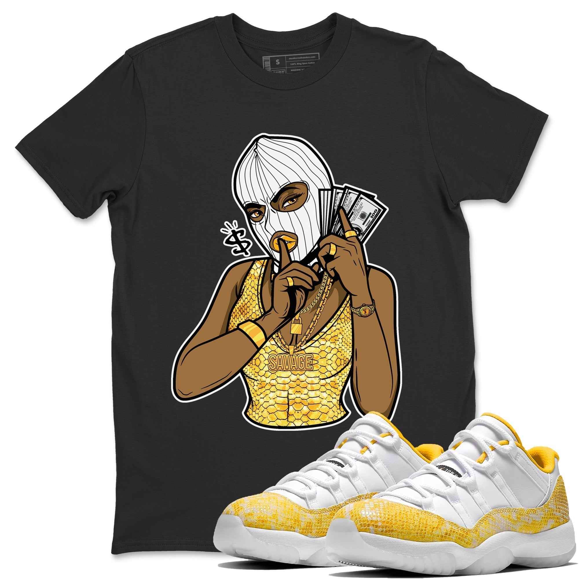 Gangster Women Unisex Tops - Air Jordan 11 Yellow Python