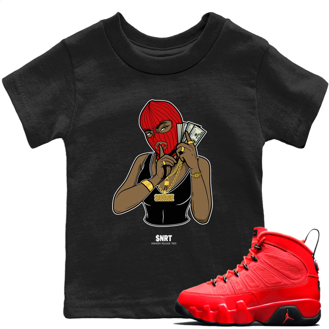 Gangster Women Kids Tops - Air Jordan 9 Chile Red