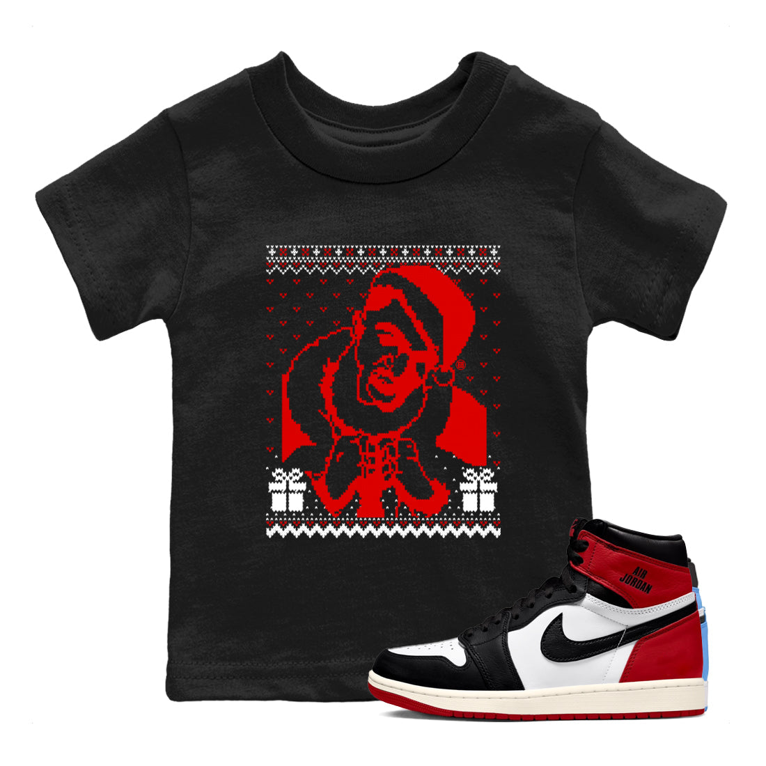 Gangster Wrapper snkmatch Tees Kids - Air Jordan 1 Black Toe Reimagined
