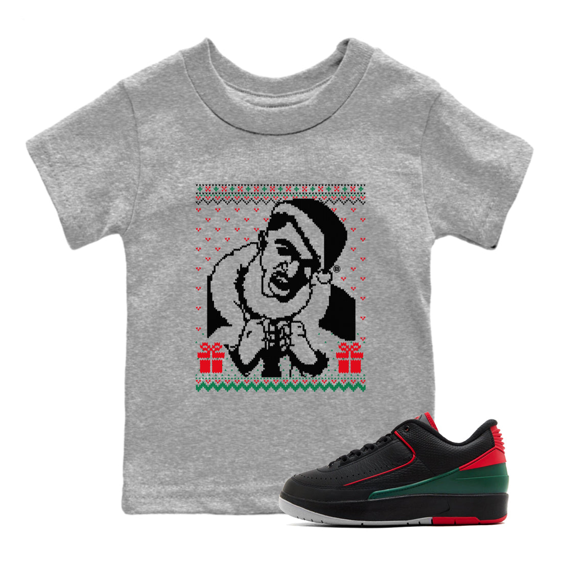 Gangster Wrapper snkmatch Tees Kids - Air Jordan 2 Christmas