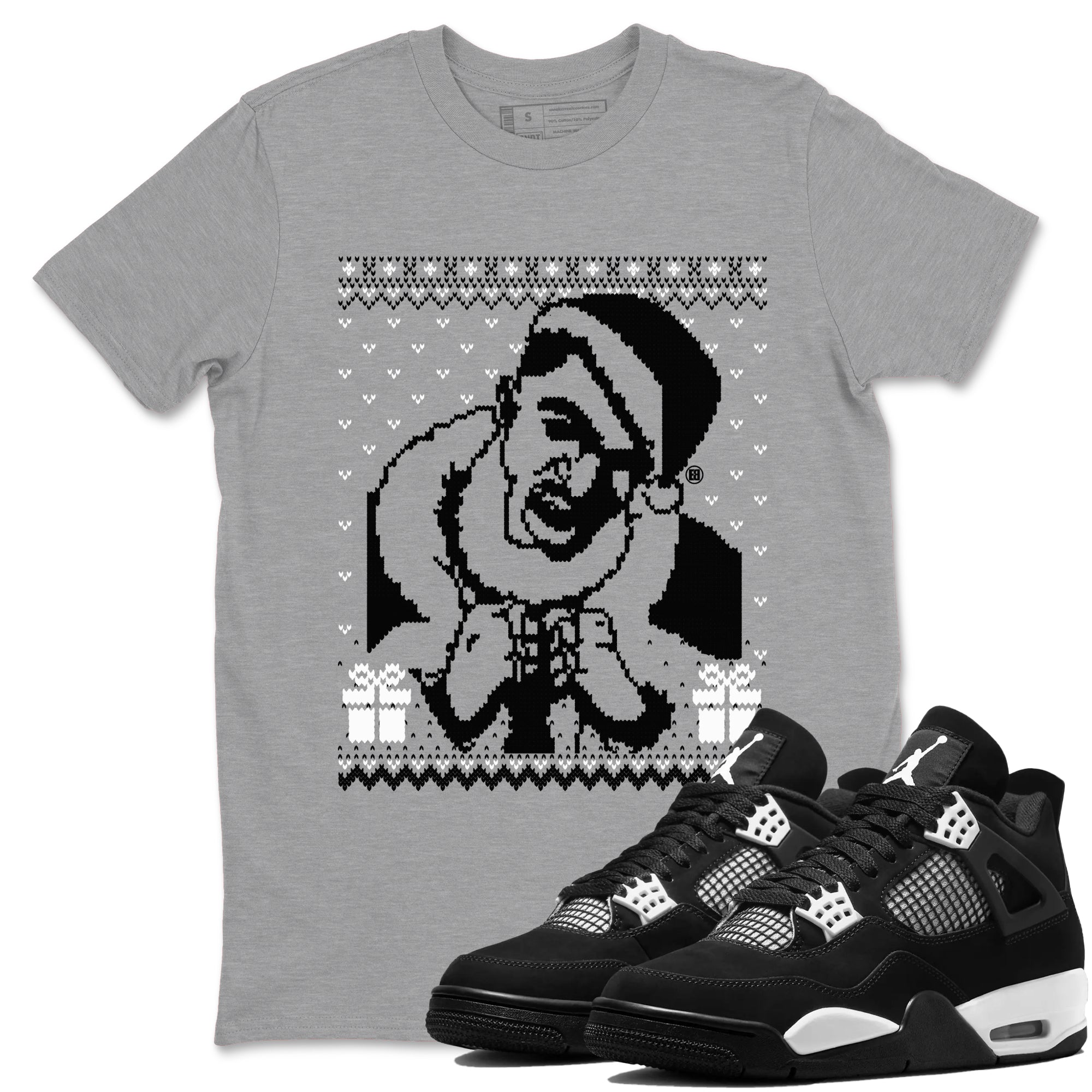 Gangster Wrapper snkmatch Tees - Air Jordan 4 White Thunder