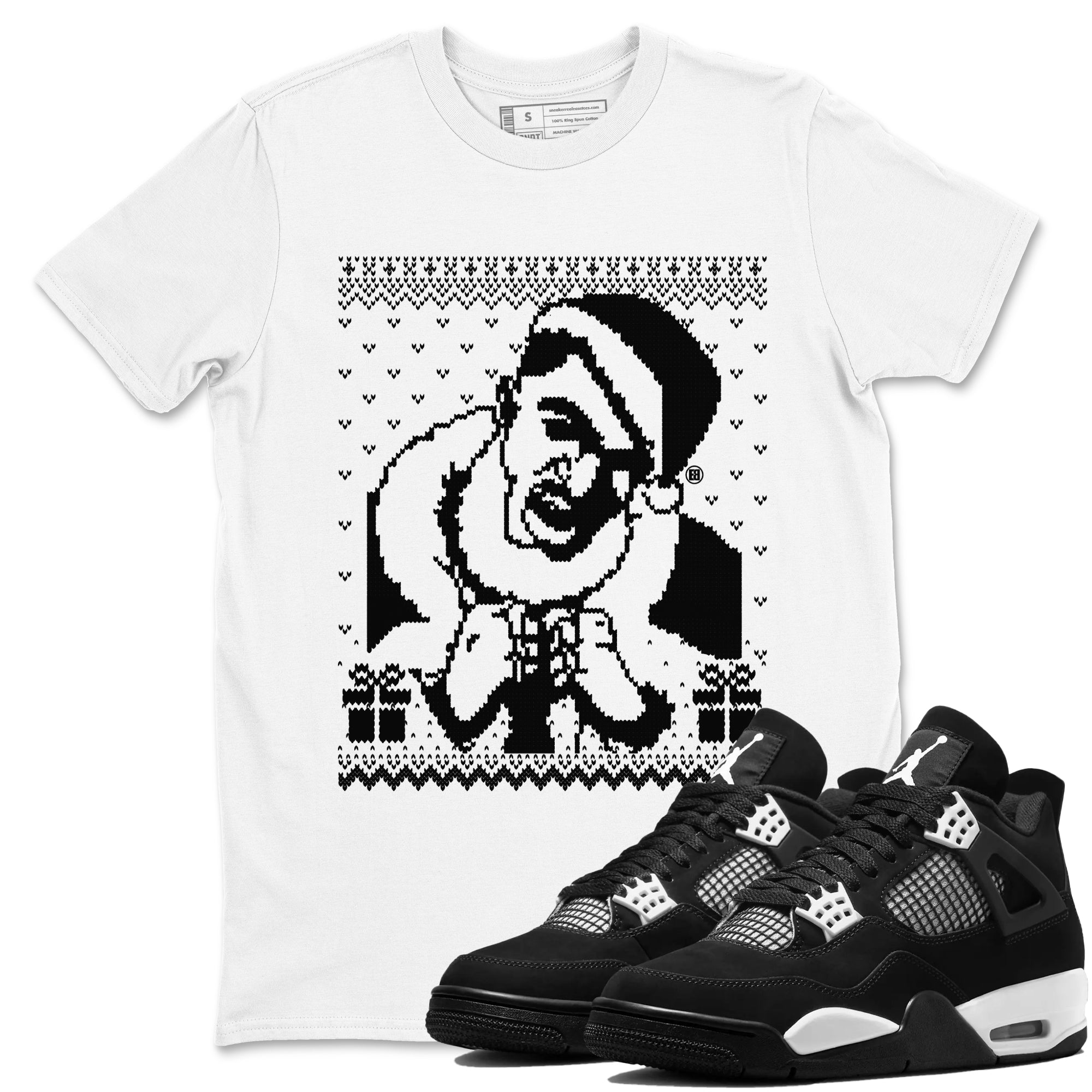 Gangster Wrapper snkmatch Tees - Air Jordan 4 White Thunder