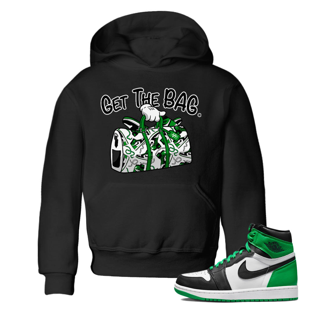 Get The Bag Kids Tops - Air Jordan 1 Celtics