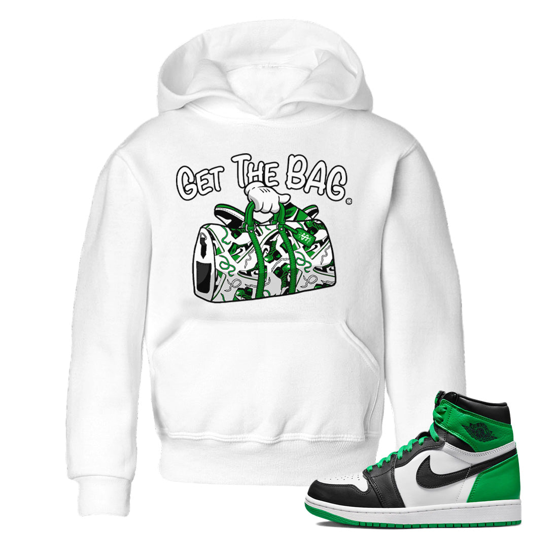 Get The Bag Kids Tops - Air Jordan 1 Celtics