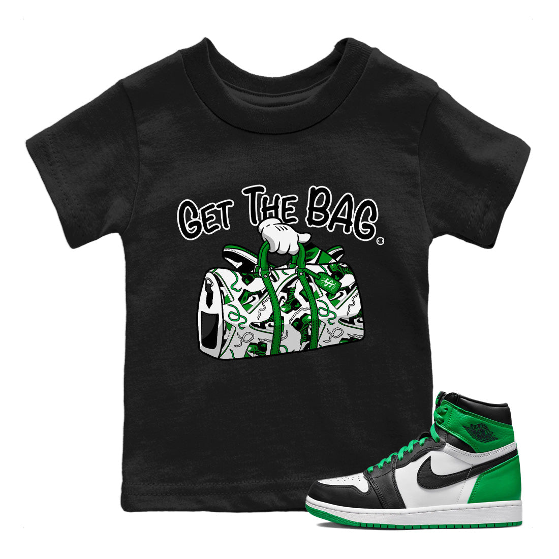 Get The Bag Kids Tops - Air Jordan 1 Celtics