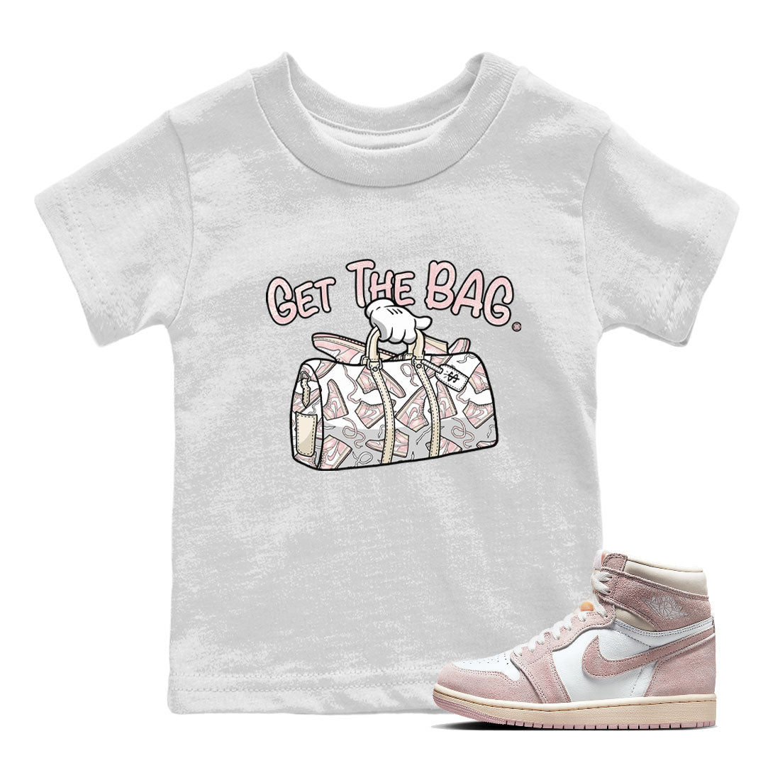 Get The Bag Kids Tops - Air Jordan 1 Washed Pink