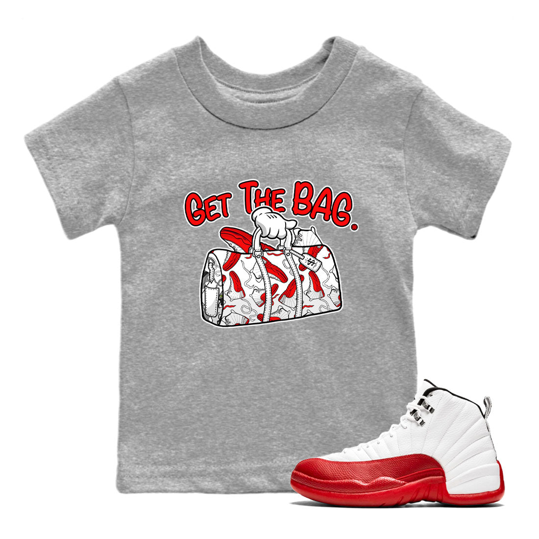 Get The Bag snkmatch Tee Kids - Air Jordan 12 Cherry