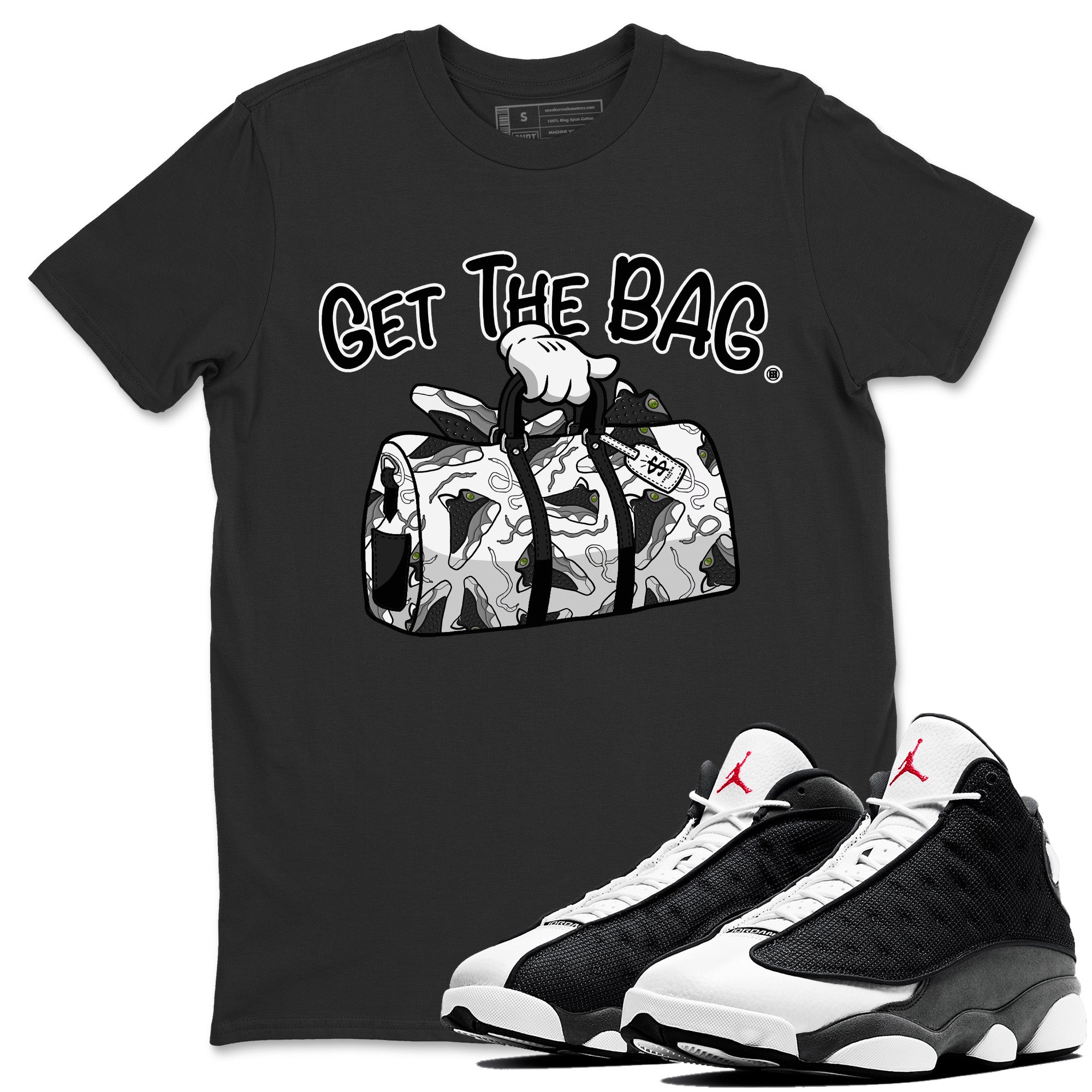 Get The Bag Unisex Tops - Air Jordan 13 Black Flint