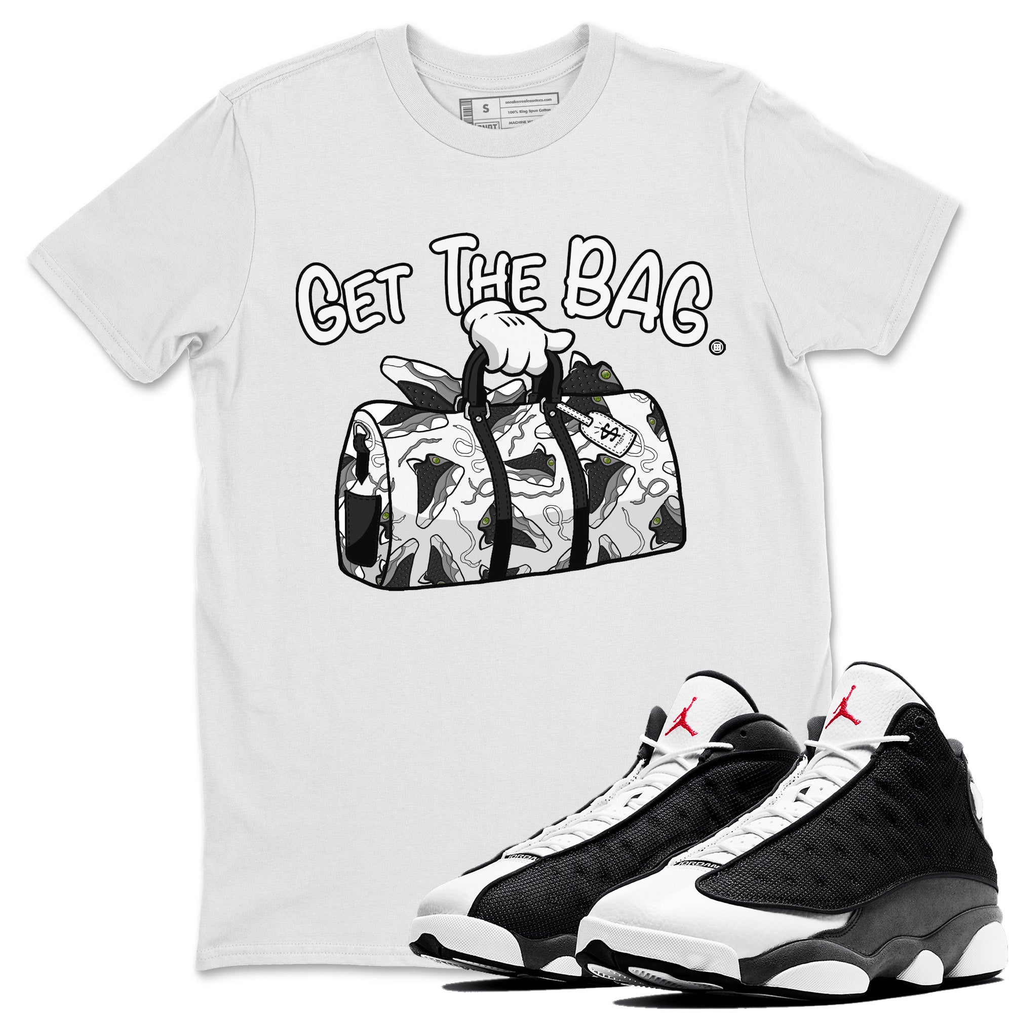 Get The Bag Unisex Tops - Air Jordan 13 Black Flint