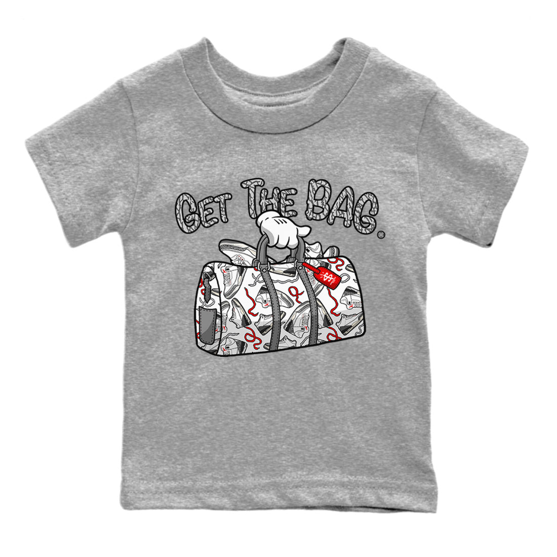 Get The Bag Kids Tops - Air Jordan 3 White Cement