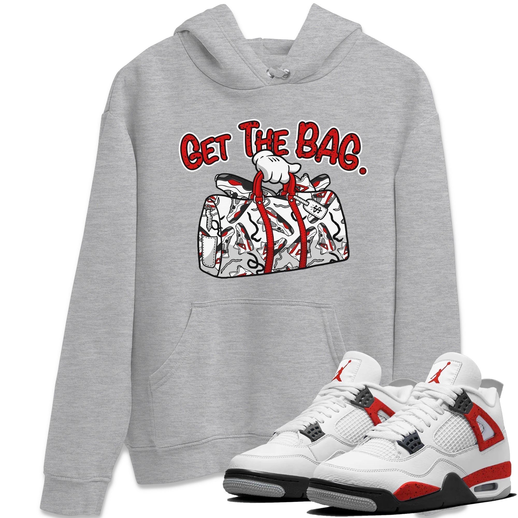 Get The Bag Unisex Tops - Air Jordan 4 Red Cement