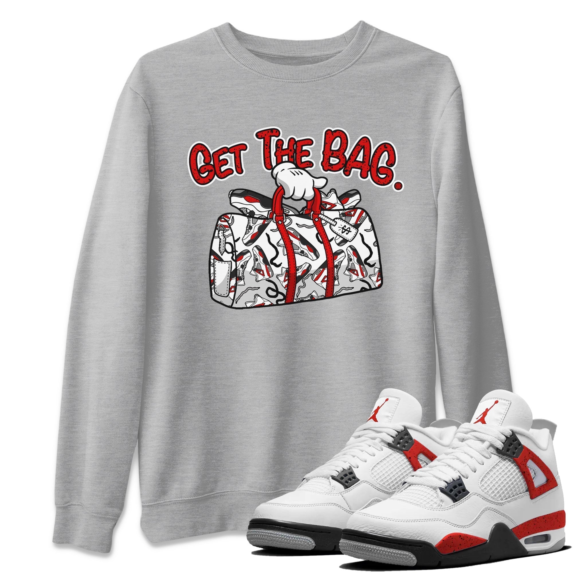 Get The Bag Unisex Tops - Air Jordan 4 Red Cement