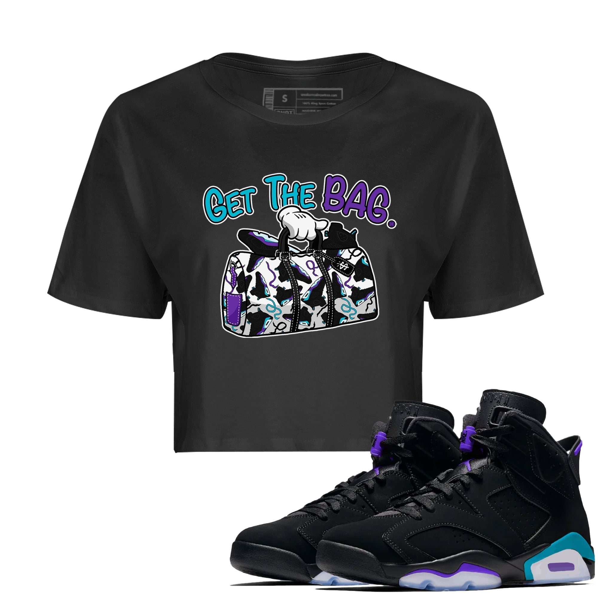 Get The Bag Women's Tops - Air Jordan 6 Aqua