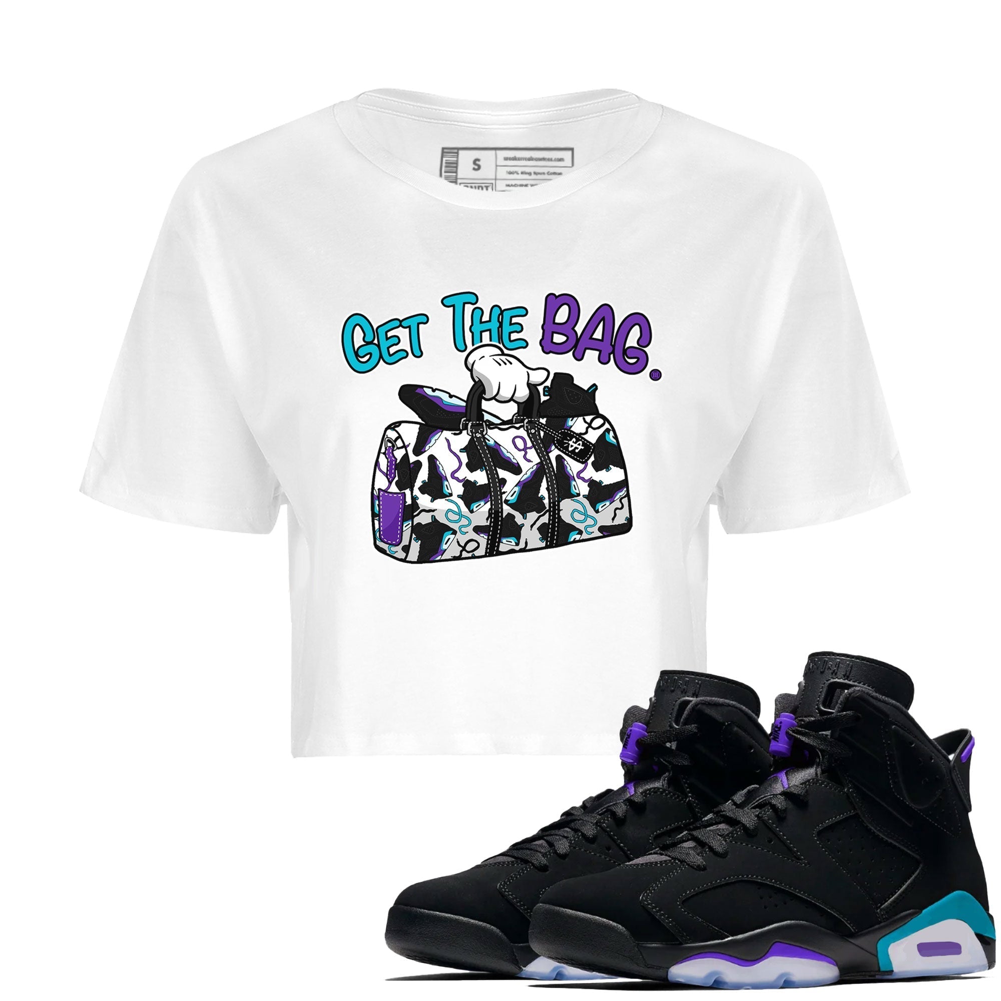 Get The Bag Women's Tops - Air Jordan 6 Aqua