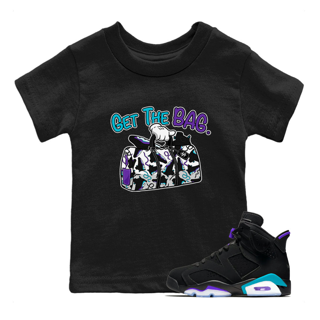 Get The Bag Kids Tops - Air Jordan 6 Aqua