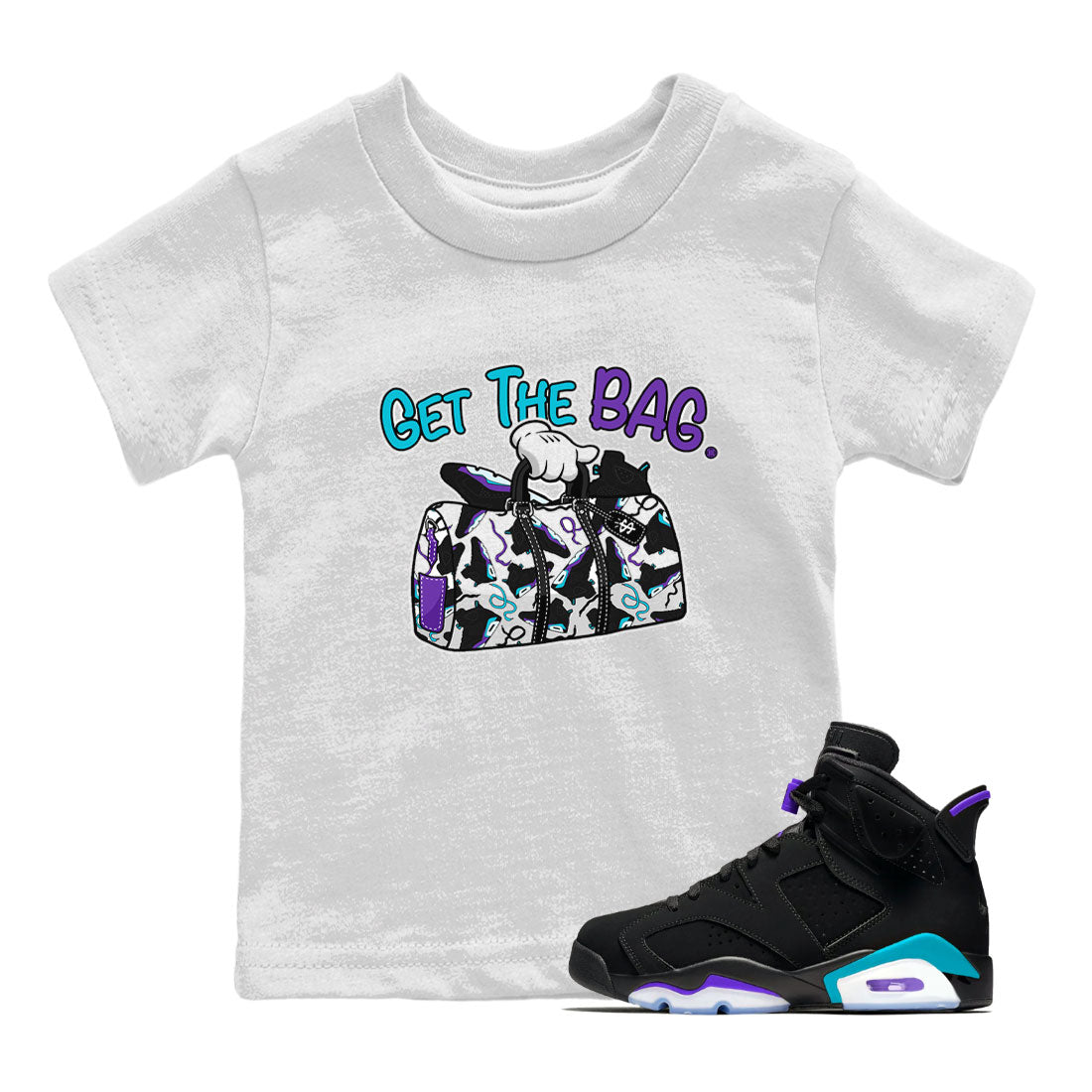 Get The Bag Kids Tops - Air Jordan 6 Aqua