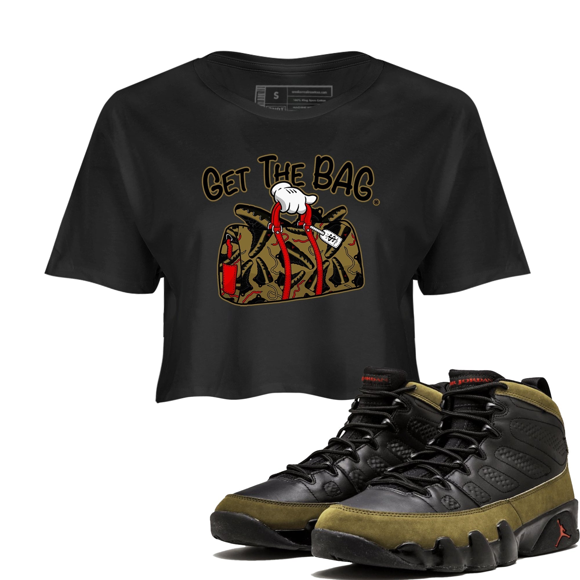 Get The Bag snkmatch Women's Top - Air Jordan 9 Olive
