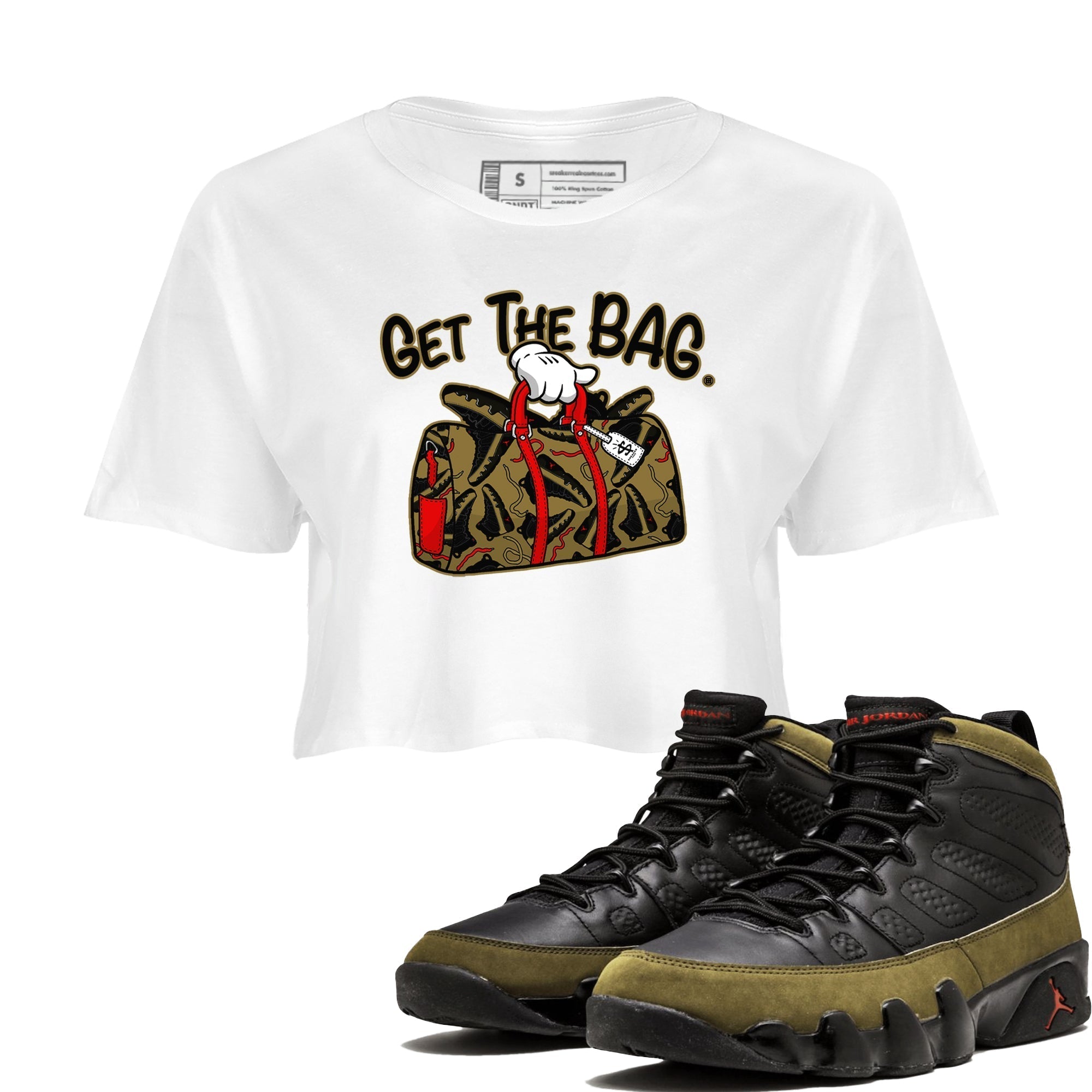 Get The Bag snkmatch Women's Top - Air Jordan 9 Olive