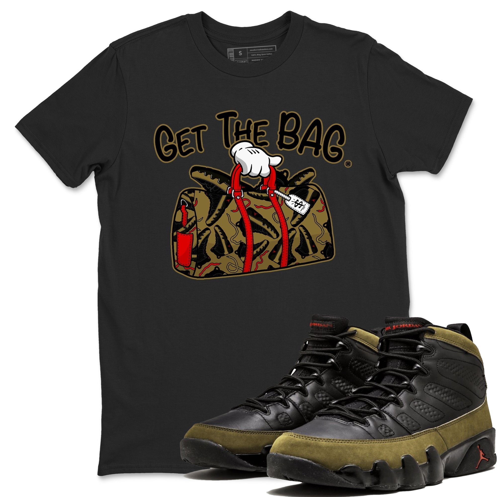 Get The Bag snkmatch Tees - Air Jordan 9 Olive