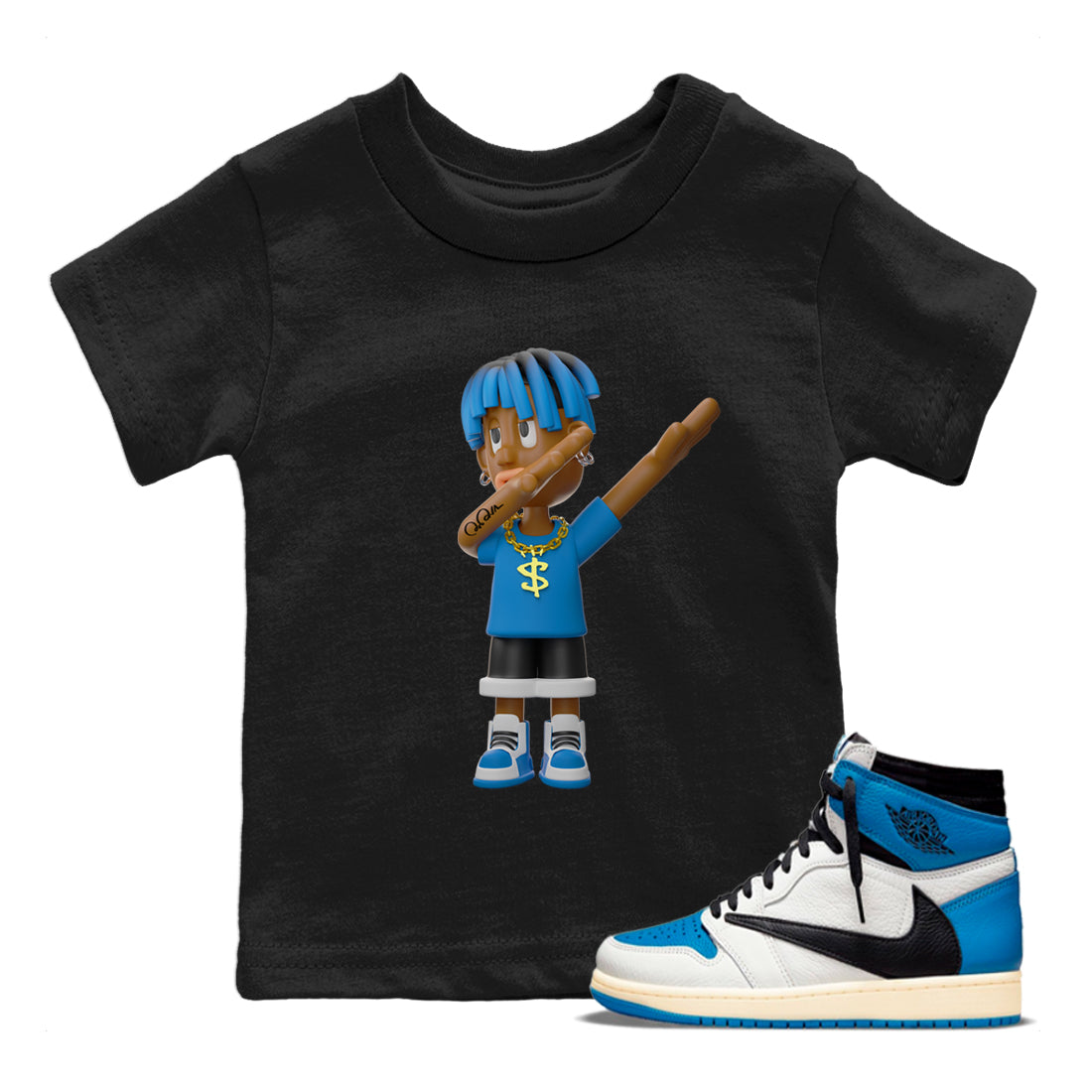 Get'em Boy Kids Tops - Air Jordan 1 Travis Scott Fragment
