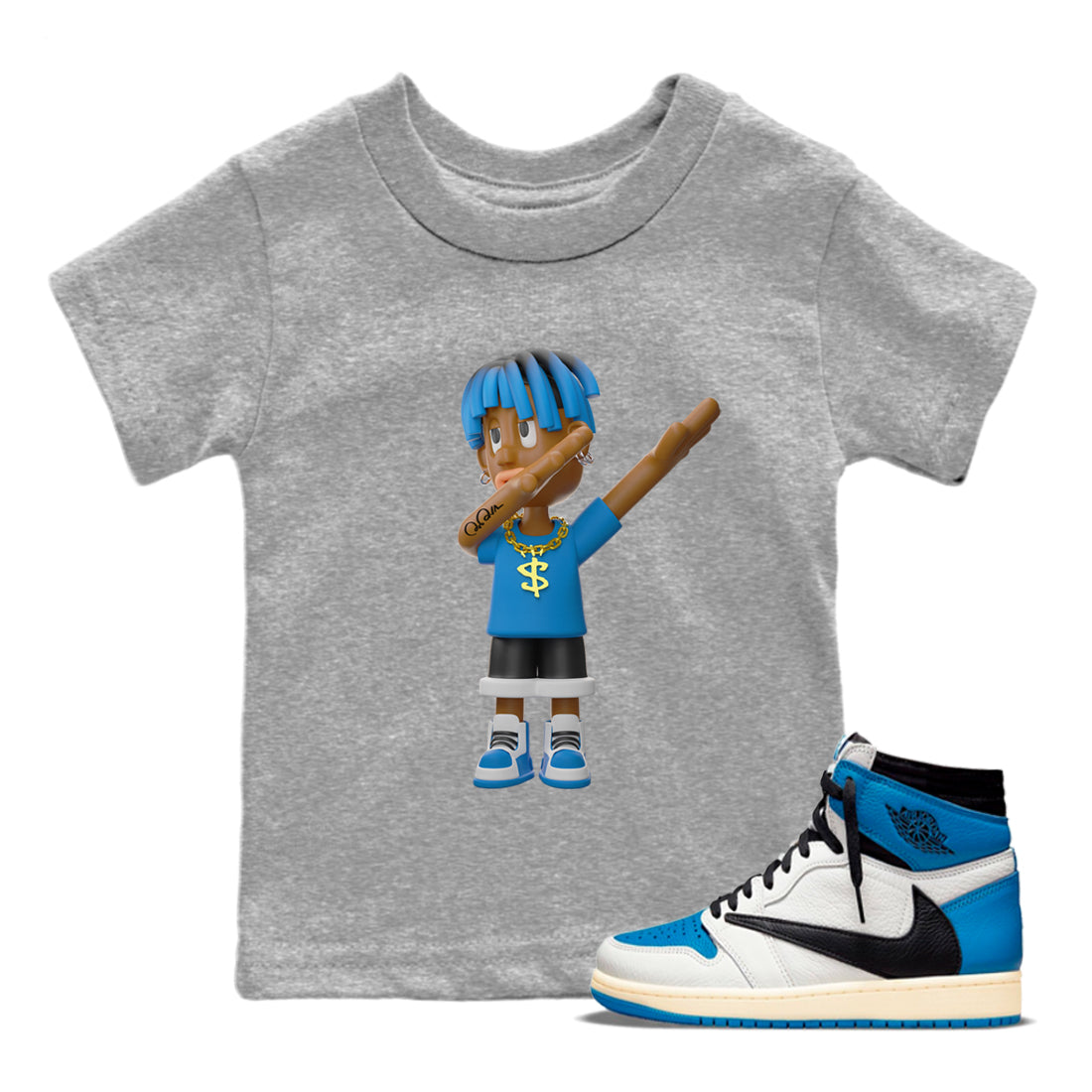 Get'em Boy Kids Tops - Air Jordan 1 Travis Scott Fragment
