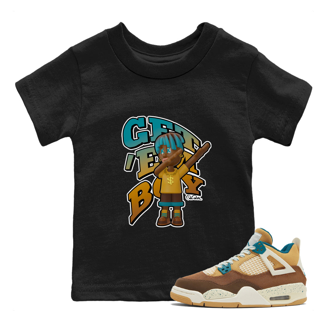 Get'em Boy snkmatch Tee Kids - Air Jordan 4 Cacao Wow