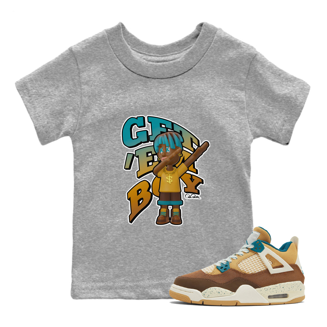 Get'em Boy snkmatch Tee Kids - Air Jordan 4 Cacao Wow