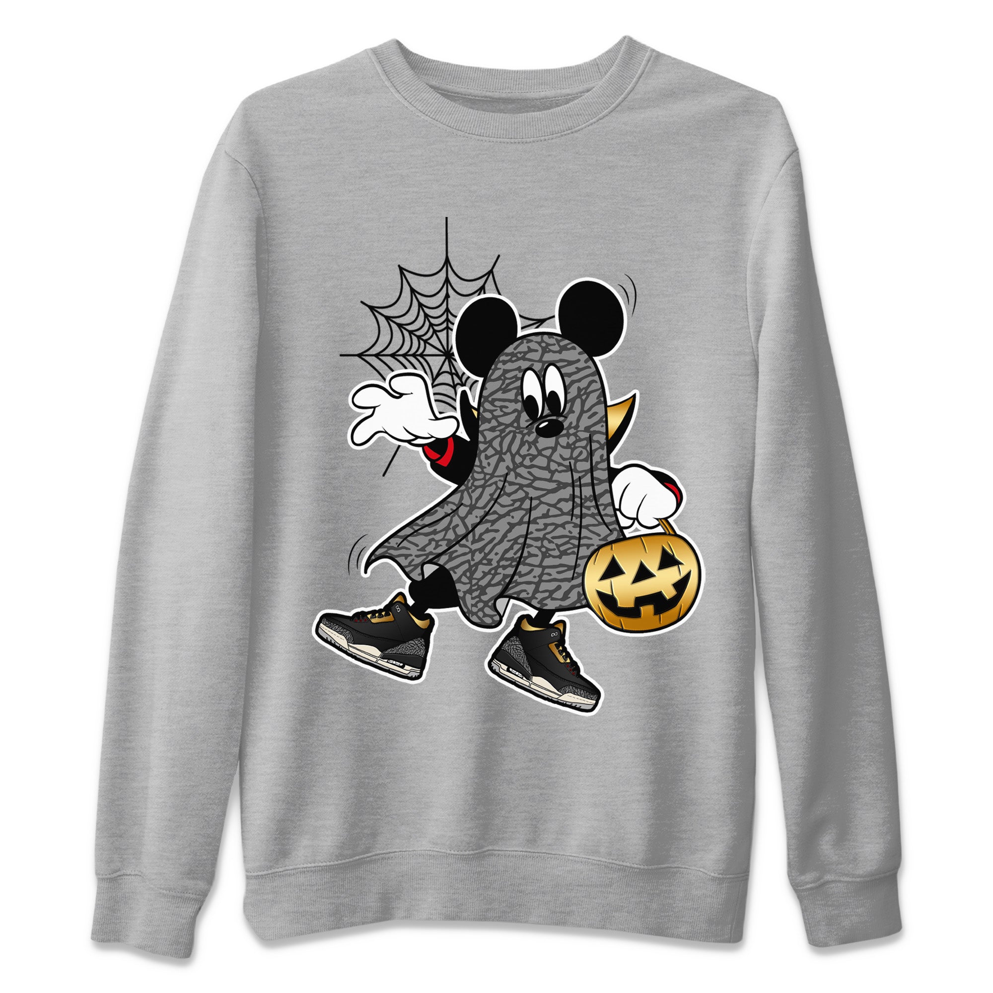 Ghost Mouse Unisex Tops - Air Jordan 3 Black Gold