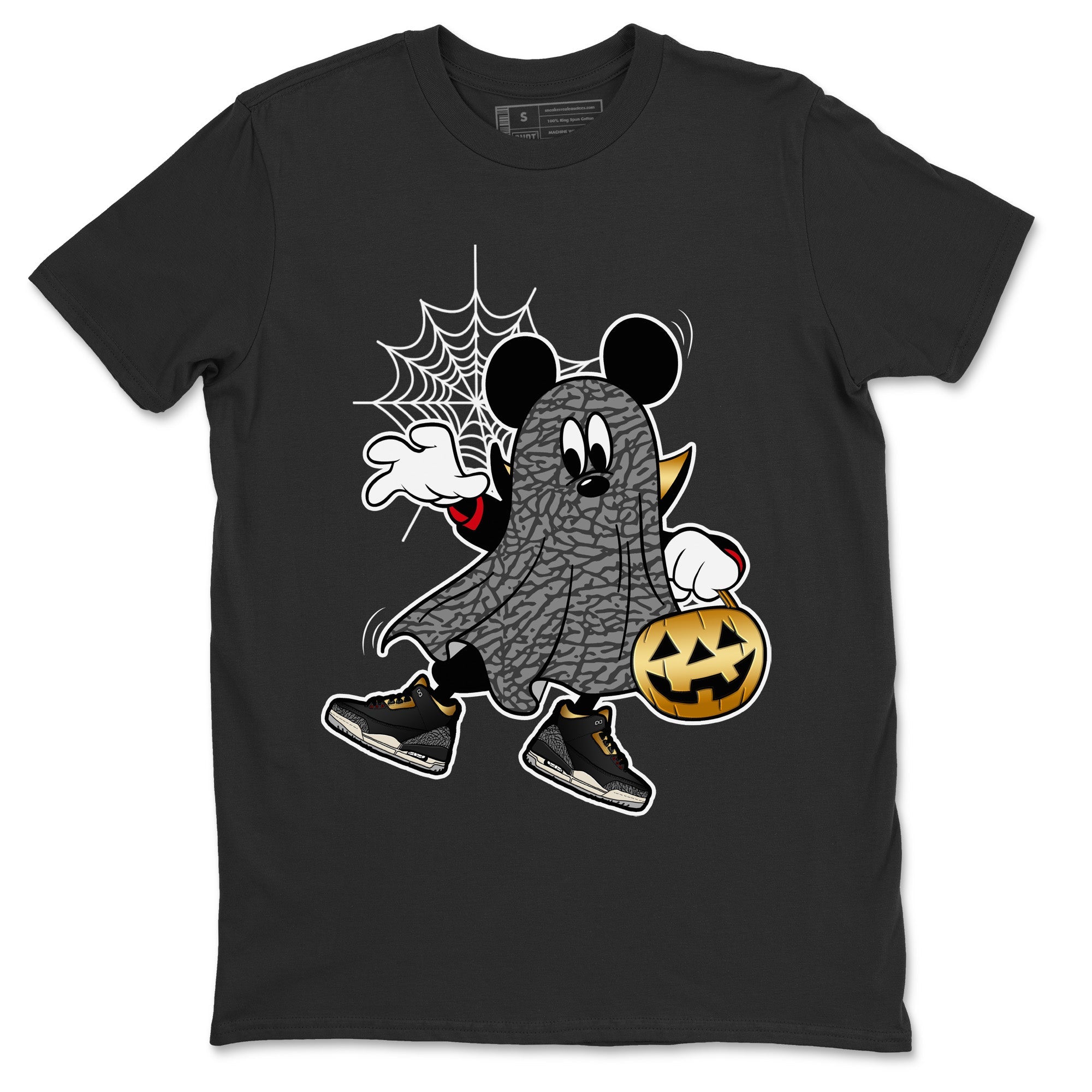 Ghost Mouse Unisex Tops - Air Jordan 3 Black Gold