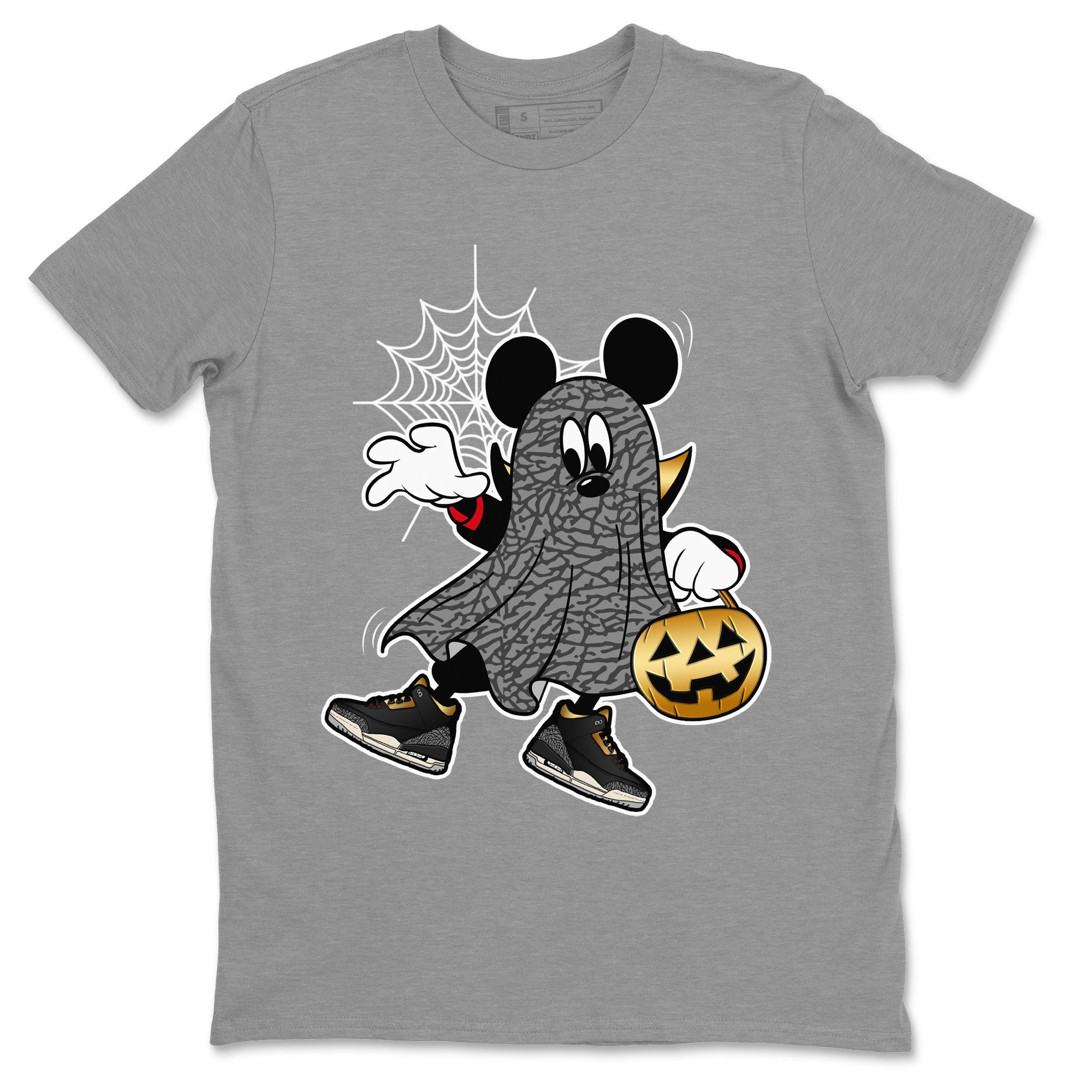 Ghost Mouse Unisex Tops - Air Jordan 3 Black Gold