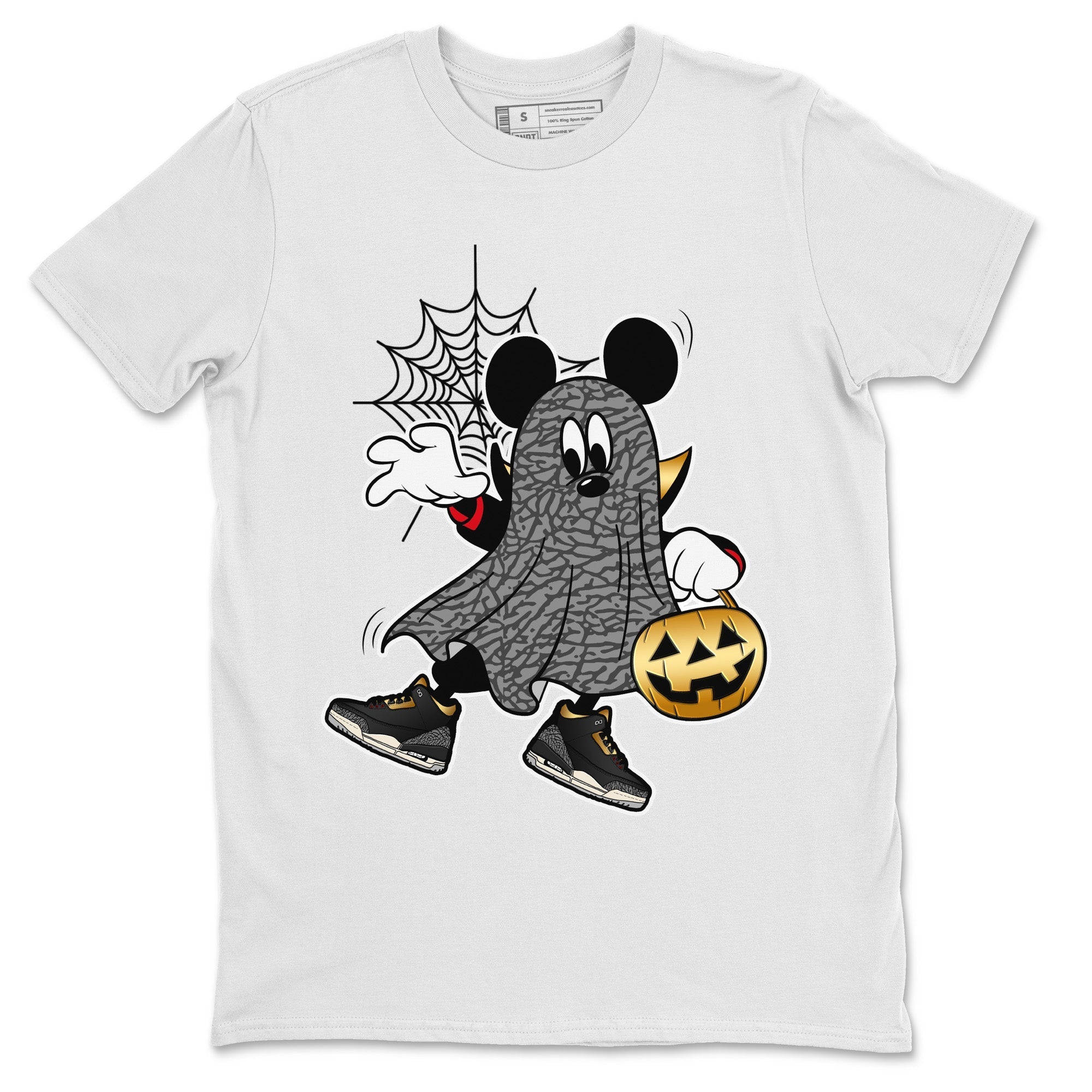 Ghost Mouse Unisex Tops - Air Jordan 3 Black Gold