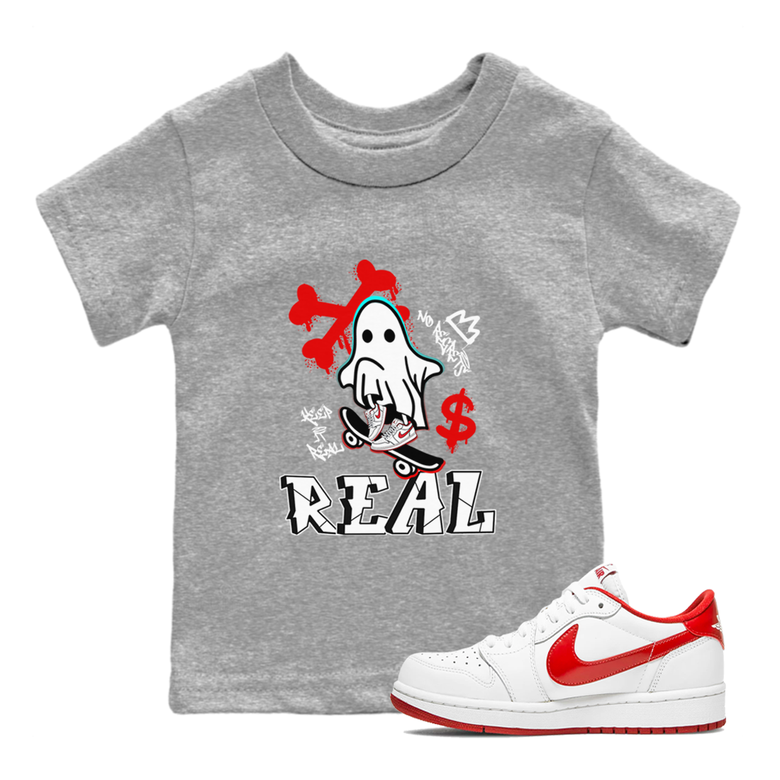 Ghost Skater snkmatch Tee Kids - Air Jordan 1 University Red