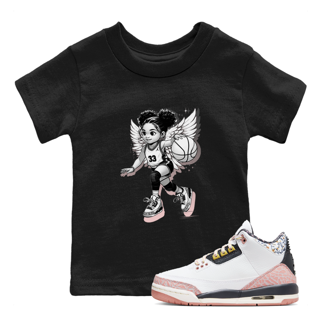 Girl Power Angel snkmatch Tees Kids - Air Jordan 3 Vintage Floral