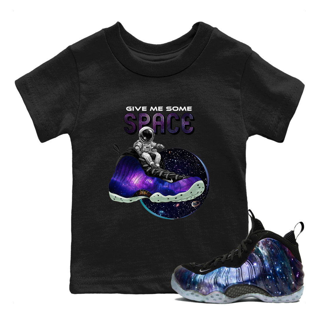 Give Me Some Space snkmatch Tees Kids - Air Foamposite One Galaxy
