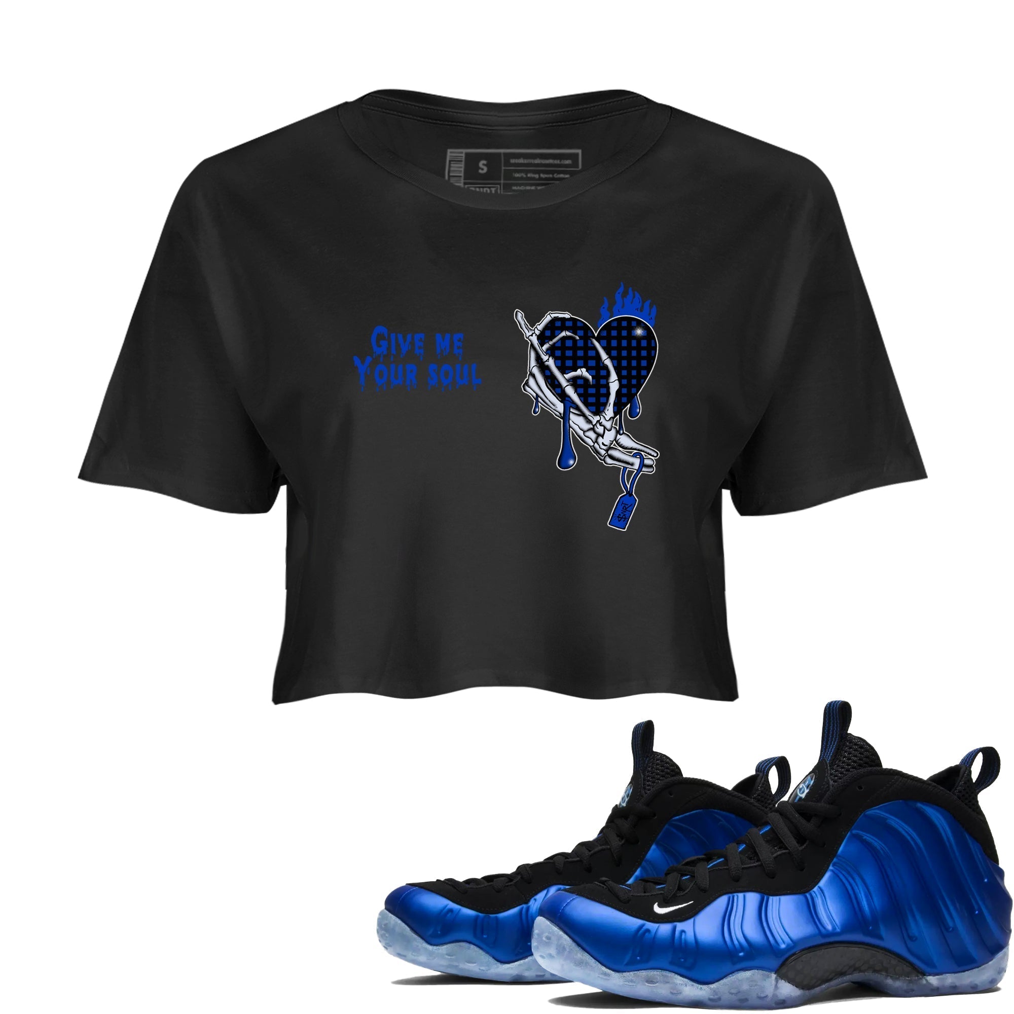 Give Me Your Soul snkmatch Women's Top - Air Foamposite One Royal