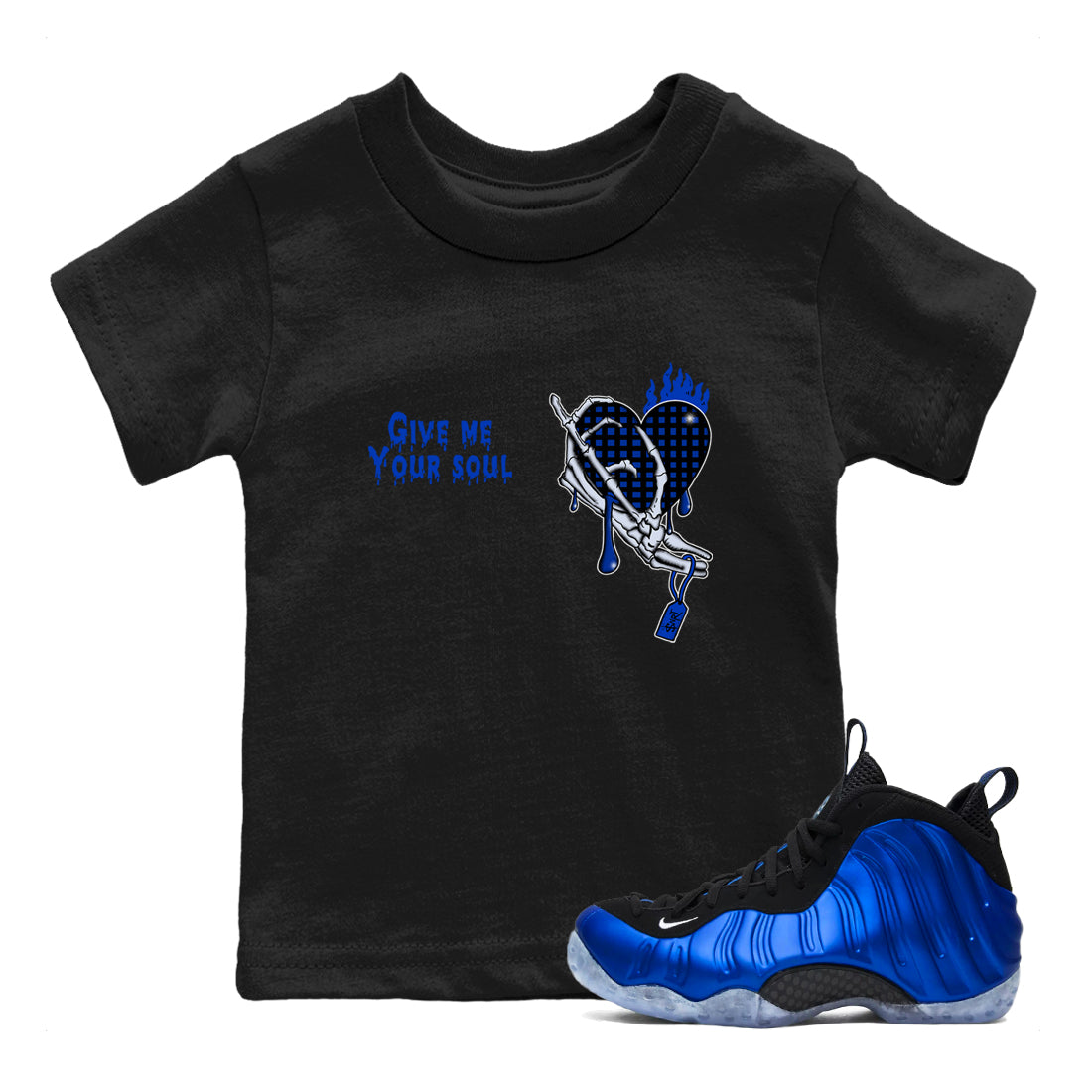 Give Me Your Soul snkmatch Tees Kids - Air Foamposite One Royal