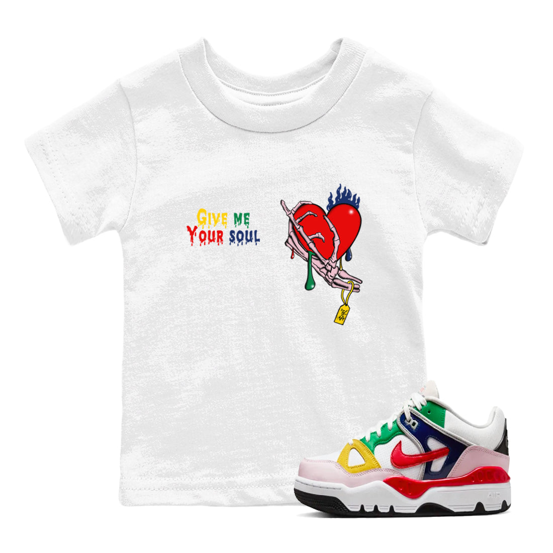 Give Me Your Soul snkmatch Tees Kids - Air Force 3 Blue Void and Tour Yellow