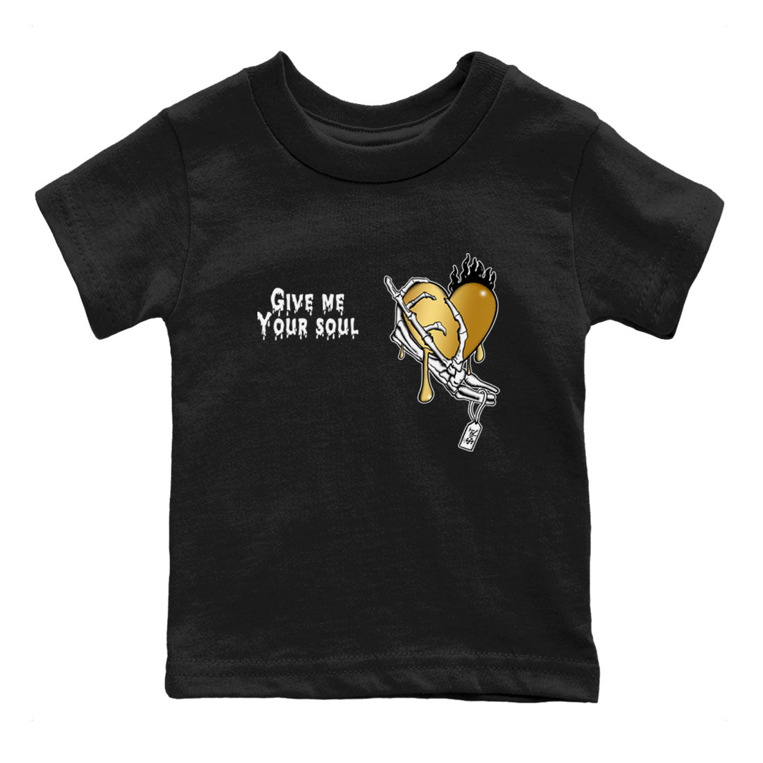 Give Me Your Soul snkmatch Tees Kids - Air Jordan 1 Black Metallic Gold
