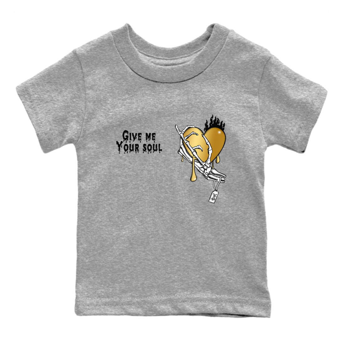 Give Me Your Soul snkmatch Tees Kids - Air Jordan 1 Black Metallic Gold