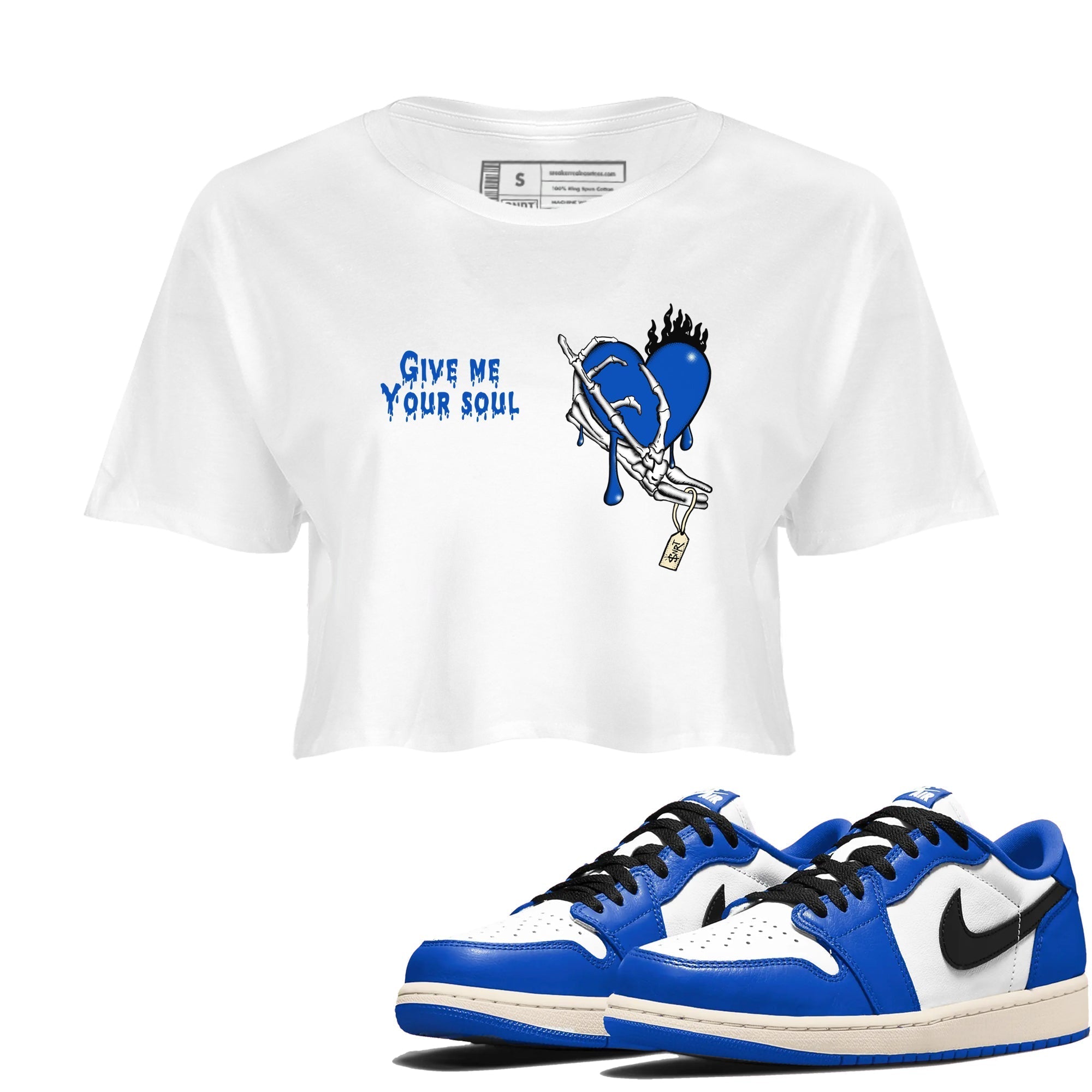 Give Me Your Soul snkmatch Women's Top - Air Jordan 1 Game Royal