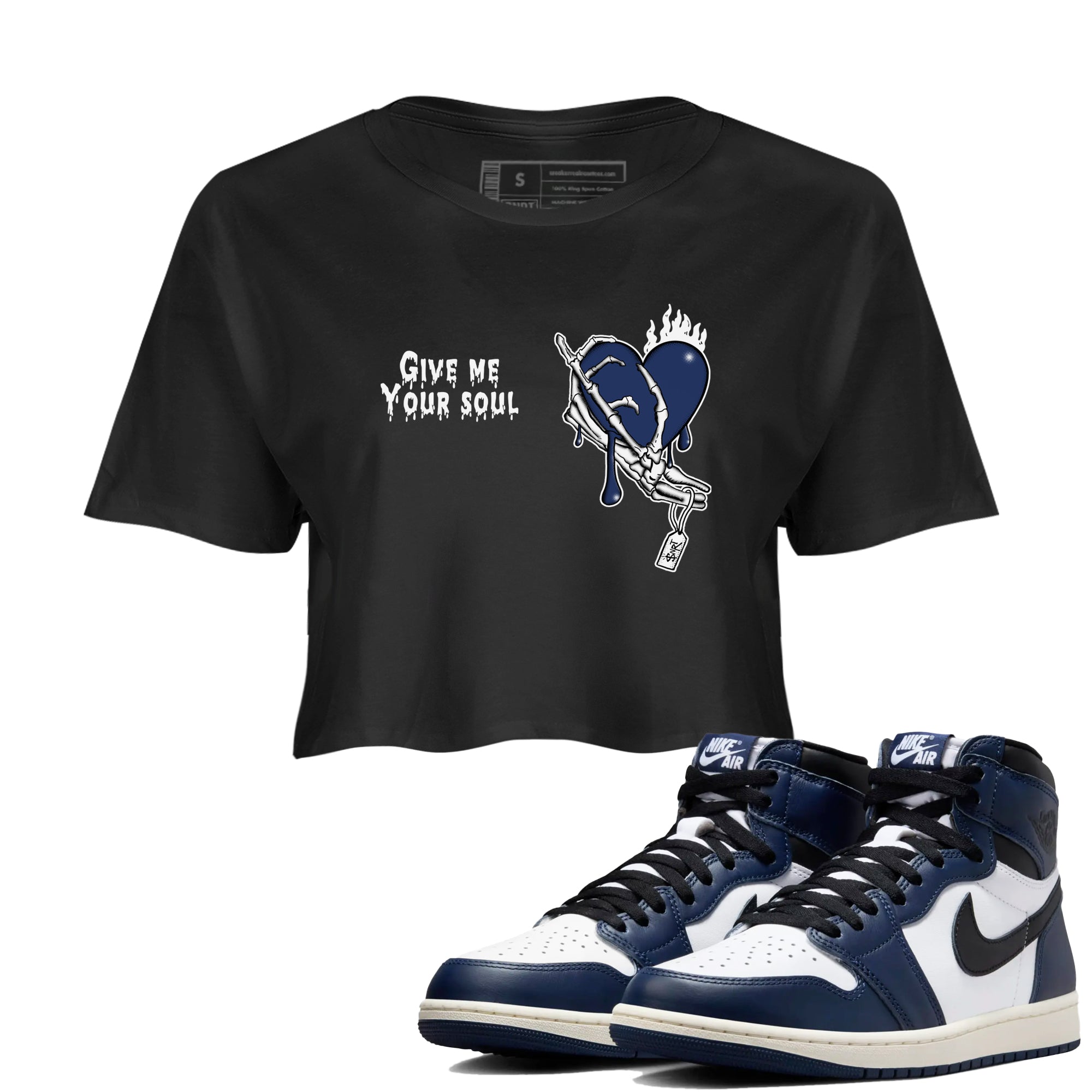 Give Me Your Soul snkmatch Women's Top - Air Jordan 1 Midnight Navy