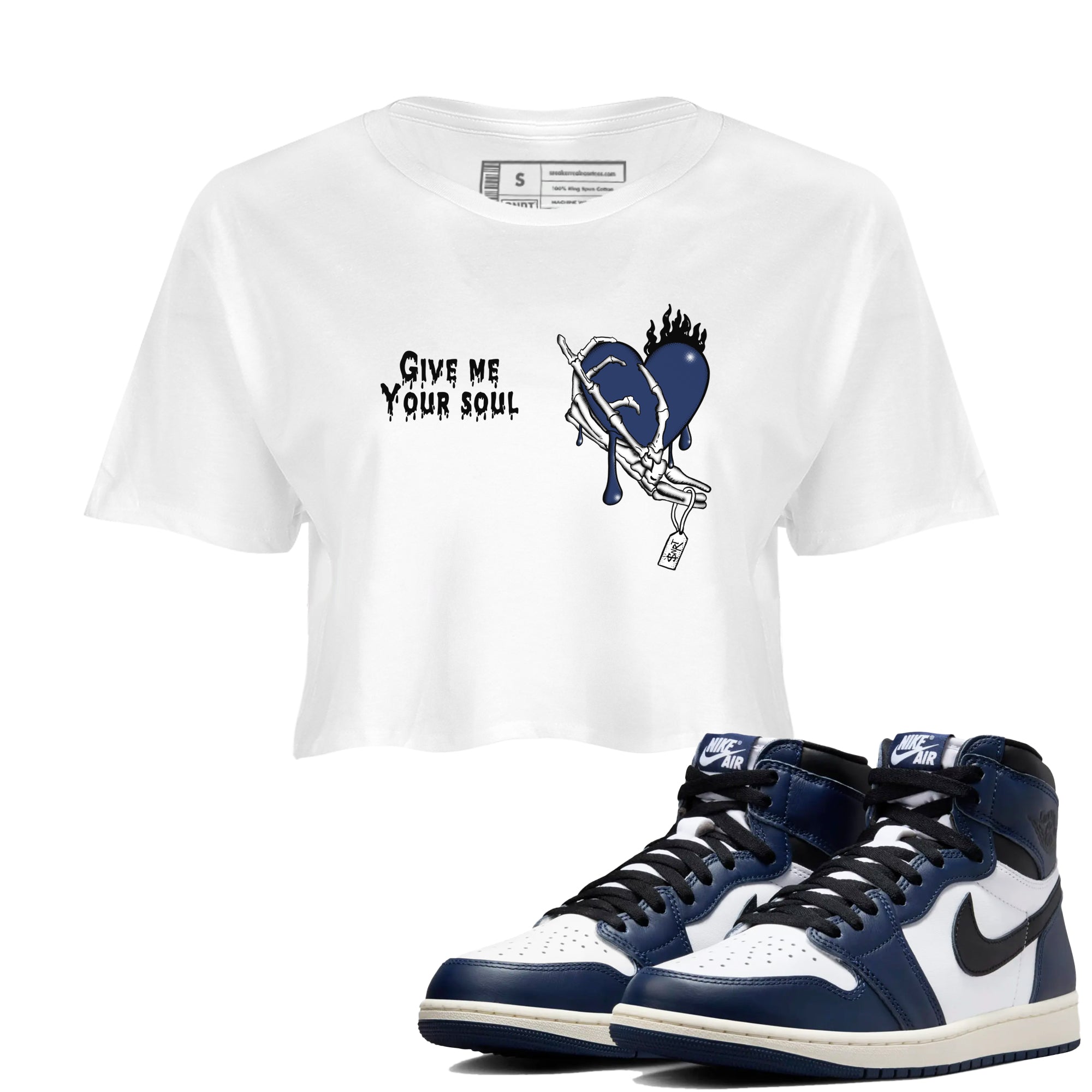 Give Me Your Soul snkmatch Women's Top - Air Jordan 1 Midnight Navy