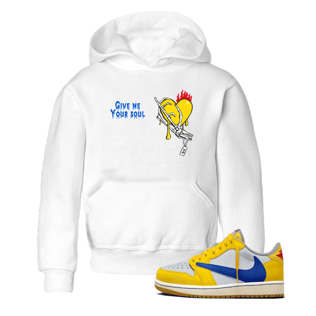 Give Me Your Soul snkmatch Tees Kids - Air Jordan 1 Travis Scott Canary