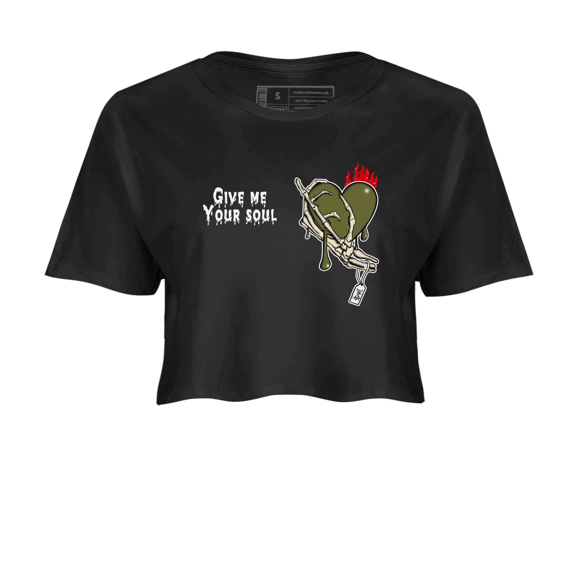 Give Me Your Soul snkmatch Women's Top - Air Jordan 1 Travis Scott Medium Olive