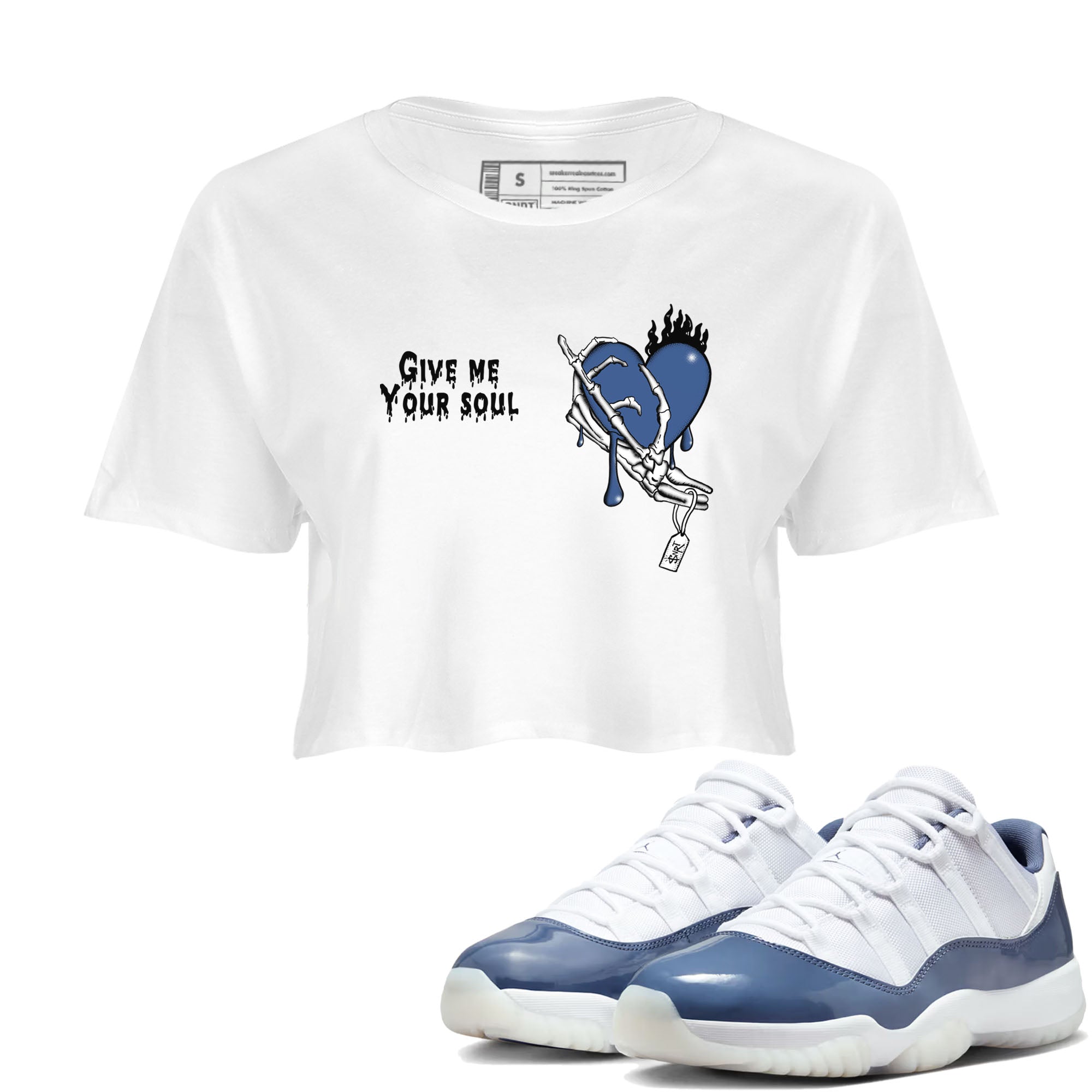 Give Me Your Soul snkmatch Women's Top - Air Jordan 11 Diffused Blue