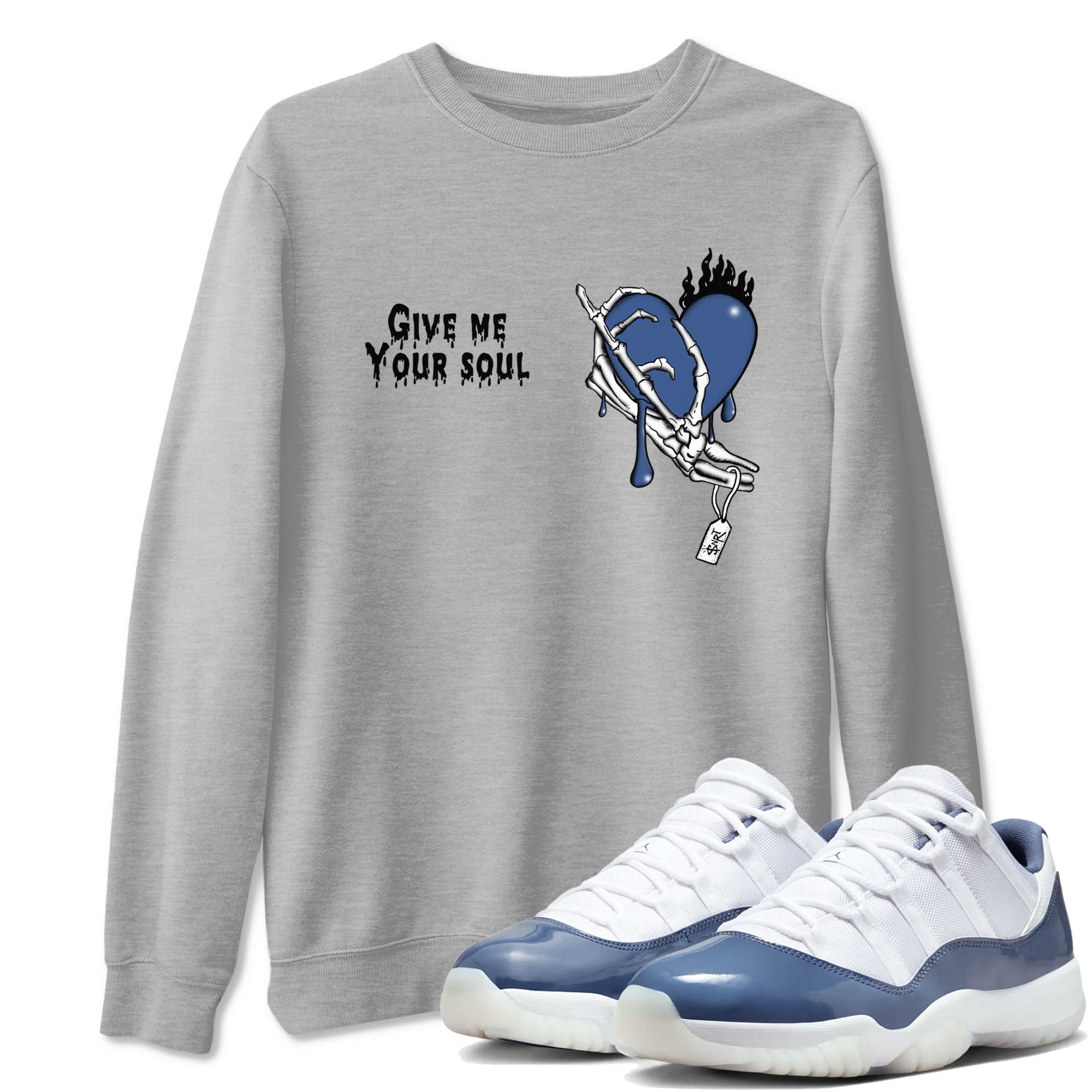Give Me Your Soul snkmatch Tees - Air Jordan 11 Diffused Blue