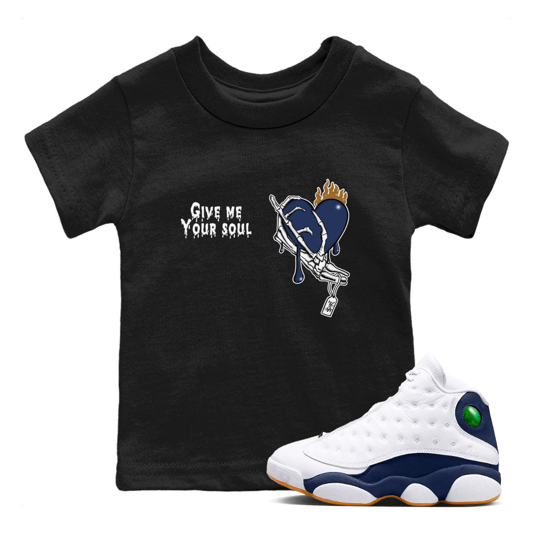 Give Me Your Soul snkmatch Tees Kids - Air Jordan 13 Midnight Navy