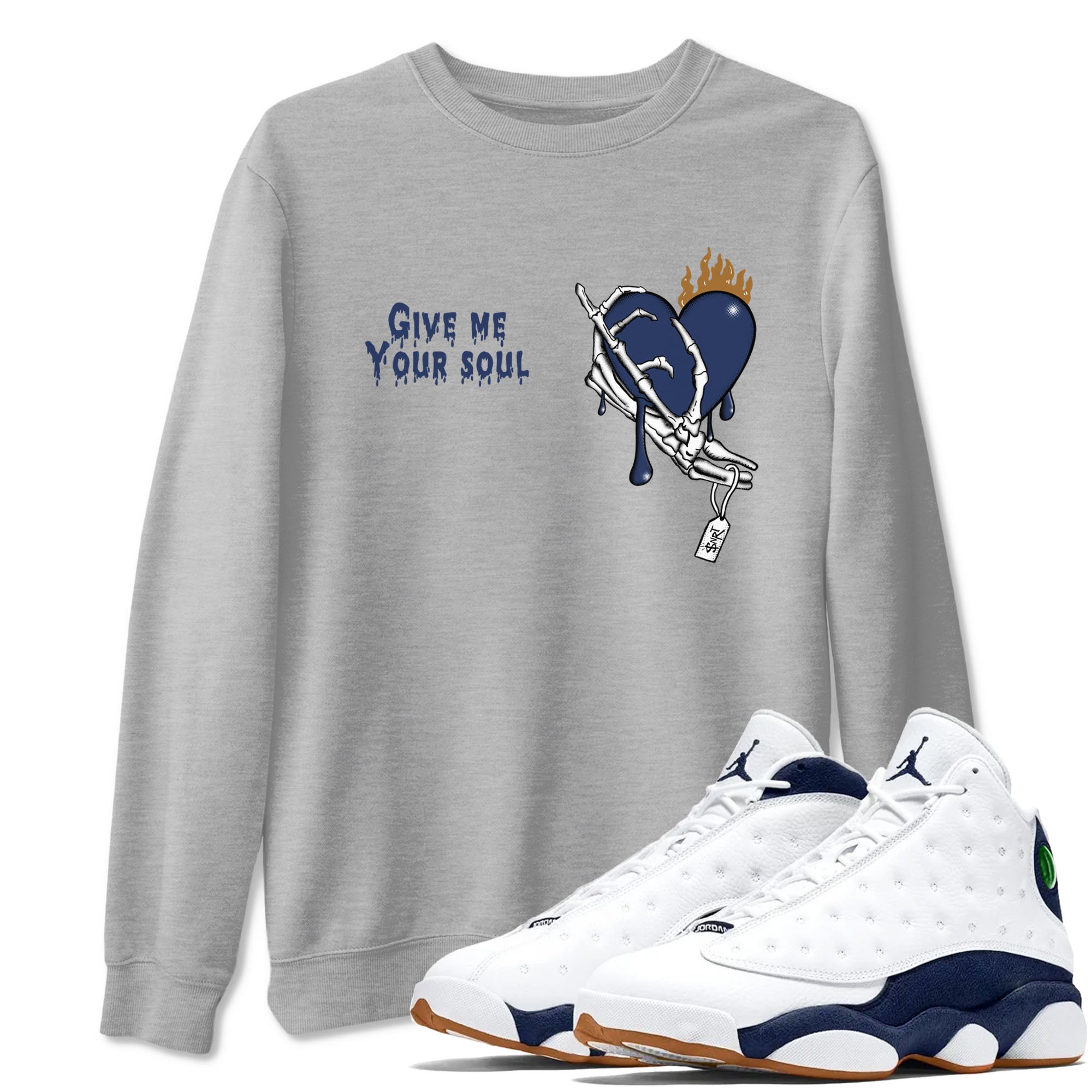 Give Me Your Soul snkmatch Tees - Air Jordan 13 Midnight Navy
